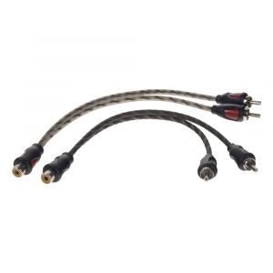 Signálová rozbočka RCA - 2x samec / 1x samica (0,3m) 2ks