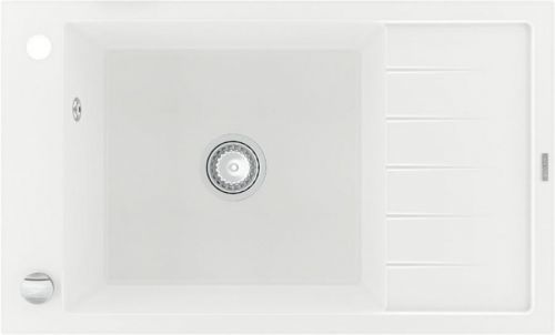 MEXEN MEXEN - Elias granitový drez 1 misa drez s vypúšťaním krátky Board 795x480 mm, biela 6511791005-20