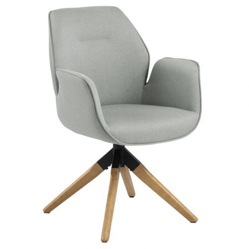 Křeslo Aura světle šedé/dub