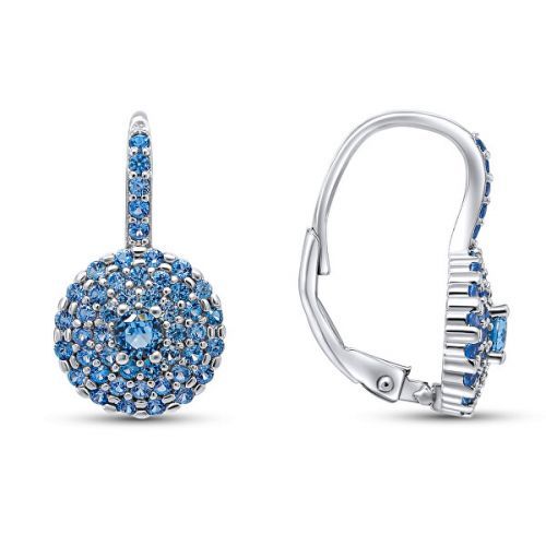 Brilio Silver Úchvatné strieborné náušnice s modrými zirkónmi EA14