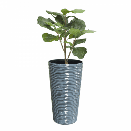 Květináč, plast, šedá, KRULO