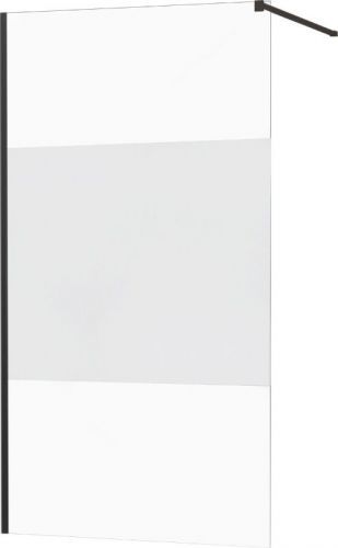 MEXEN - KIOTO Sprchová zástěna WALK-IN 120x200 cm 8 mm, černá, Transparent/matné sklo 800-120-101-70-35
