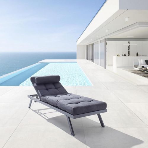 Záhradné Lehátko Avola Tmavá Sivá