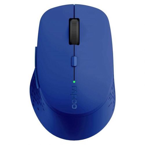 Myš Rapoo M300 modrá kancelárska myš • optický HD senzor s rozlíšením 1 600 DPI • 6 tlačidiel • valček pod palec • pripojenie cez Bluetooth alebo USB