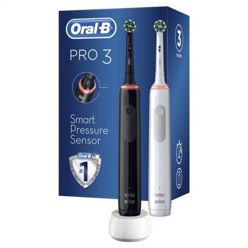 Set zubných kefiek Oral-B PRO 3 3900 Cross Action DUO 2x elektrický zubní kartáčekOscilačně-rotační 3D technologie čištění zubů 3 čistící režimy: denn