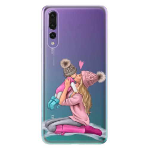 Odolné silikónové puzdro iSaprio - Kissing Mom - Blond and Girl - Huawei P20 Pro
