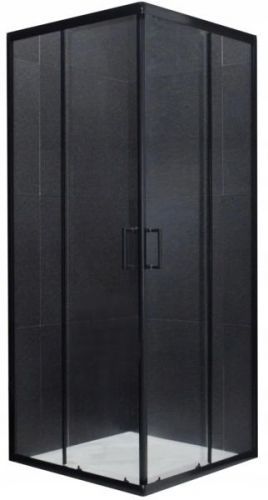 MEXEN - Rio sprchový kout čtverec 90x90 cm, průhledná, černá 860-090-090-70-00