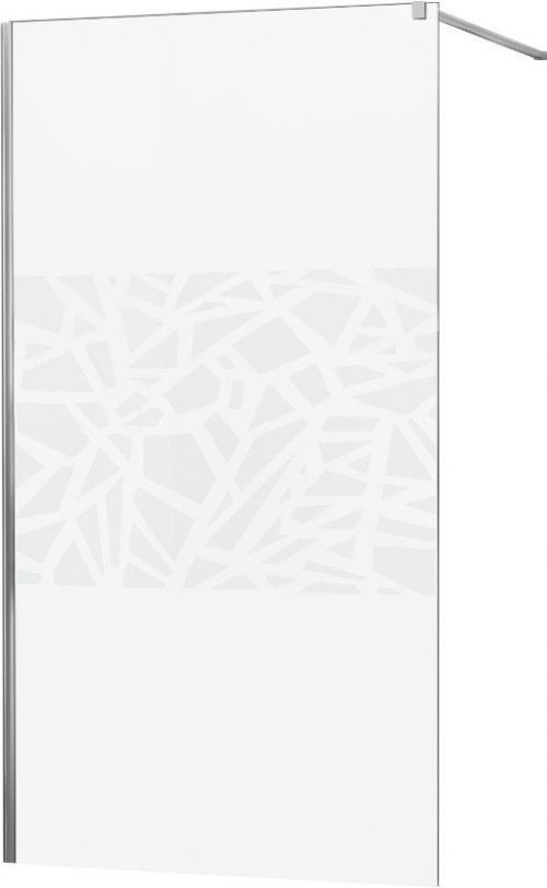 MEXEN - KIOTO Sprchová zástěna WALK-IN 90x200 cm 8 mm, chrom, bílý vzor 800-090-101-01-85