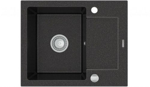 MEXEN MEXEN - Enzo granitový dřez 1-mísa dřez s vypouštěním krátký Board 576x465 mm, černá skvrnité 6506571005-76