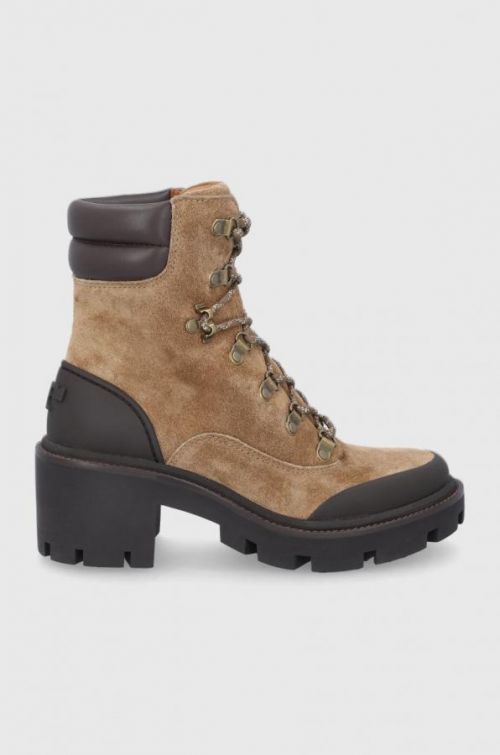 Tory Burch - Semišové topánky Lug Sole Hiker