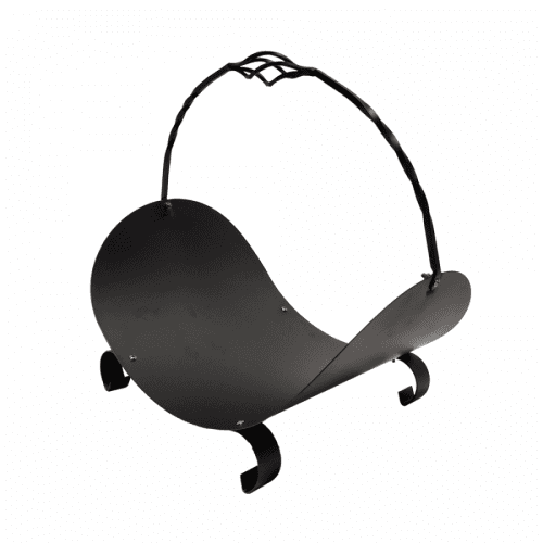 Koš na dřevo, černá, kované železo, ZENOL