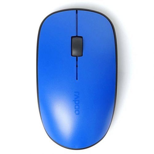 Myš Rapoo M200 modrá kancelárska myš • optický HD senzor s rozlíšením 1 300 DPI • 3 tlačidlá • USB nano prijímač alebo Bluetooth • max. dosah 10 m • k