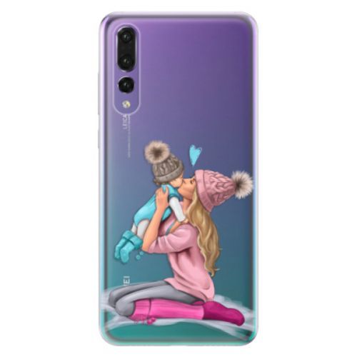 Odolné silikónové puzdro iSaprio - Kissing Mom - Blond and Boy - Huawei P20 Pro