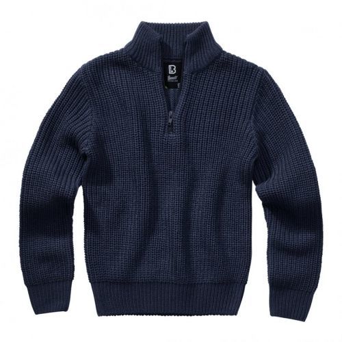 Sveter detský Brandit Kids Marine Troyer Pullover- navy, 170/176