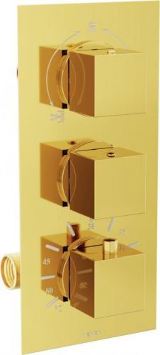 MEXEN - Cube termostatiská baterie sprcha/vana 3-gold výstup 77503-50