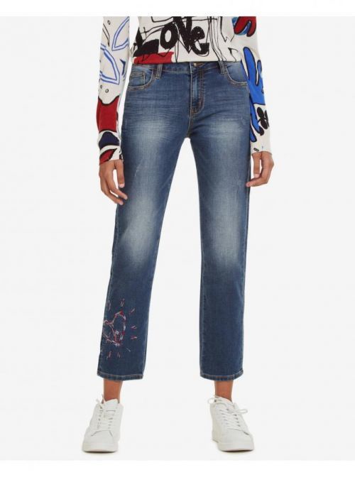 Slim fit pre ženy Desigual - modrá