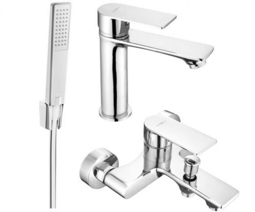 MEXEN - Royo R72 Set umyvadlové a vanové baterie s příslušenstvím, chrom 72203R72-00