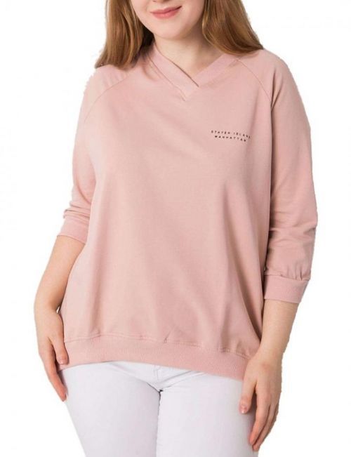 Ružová mikina bez kapucne