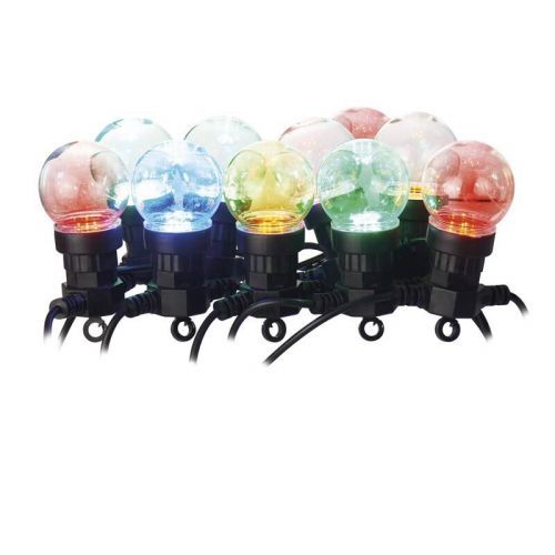Vianočné osvetlenie EMOS 50 LED řetěz - 10x párty žárovky, 5 m, venkovní i vnitřní, multicolor (DCPM01) barva drátu: černá
barva světla: multicolor
ča