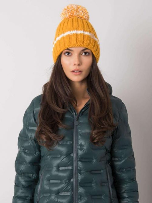 Tmavo žltá izolovaná dámska čiapka ONE SIZE