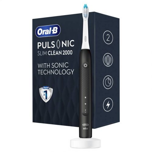 Zubná kefka Oral-B Pulsonic SLIM CLEAN 2000 Black zubná kefka • oscilačno-rotačný systém čistenia • 2 režimy čistenia • 31 000 pohybov vlákien za minú