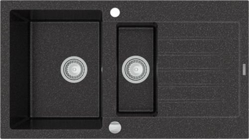 MEXEN MEXEN - Matias granitový drez s malým odkvapkávačom 900x505 mm, grafit 6502901505-76
