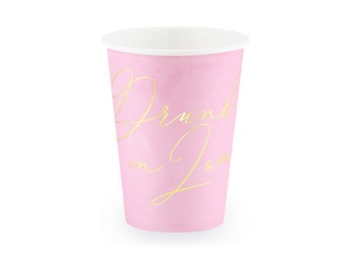 PartyDeco Ružovozlaté poháre - Drunk in Love 360 ml 6 ks