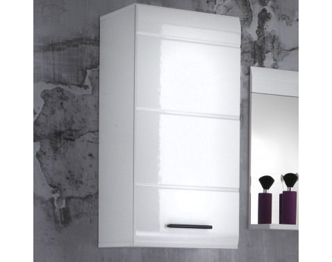 Závesná kúpeľňová skrinka Skin, lesklá biela%