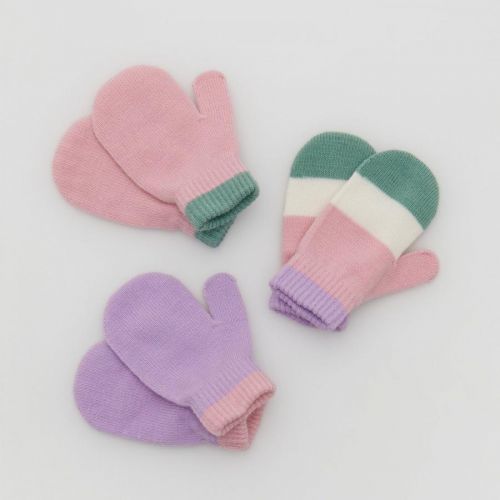 Reserved - Babies` mittens multi - Ružová