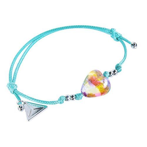 Lampglas Hravý náramok Turquoise Candy s 24 karátovým zlatom v perle Lampglas BLH16