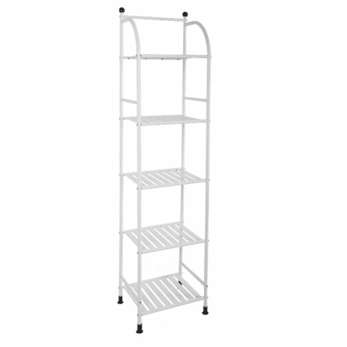 Regál, kov / bílá, LAURO