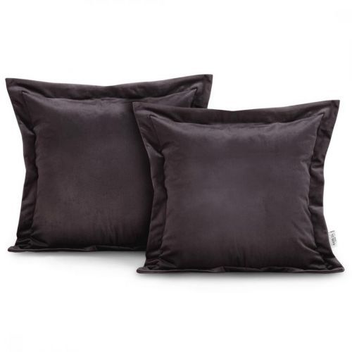 Povlaky na polštáře AmeliaHome Velvet Side tmavě hnědé
