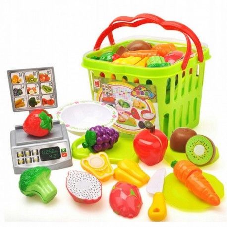 686 Detský nákupný košík s váhou - Fruits and vegetables