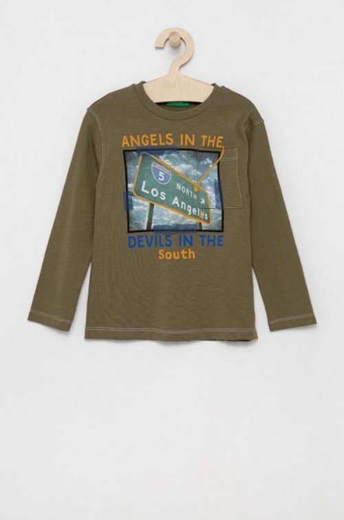 United Colors of Benetton - Detská bavlnená košeľa s dlhým rukávom