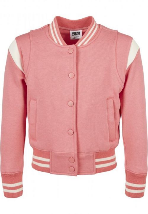 Urban Classics Girls Inset College Sweat Jacket palepink/whitesand - 110/116