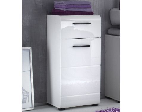 Kúpeľňová stojacie skrinka Skin, lesklá biela%