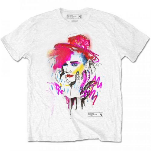 Boy George & Culture Club - Tričko Drawn Portrait - Muž, Unisex, Biela, XXL