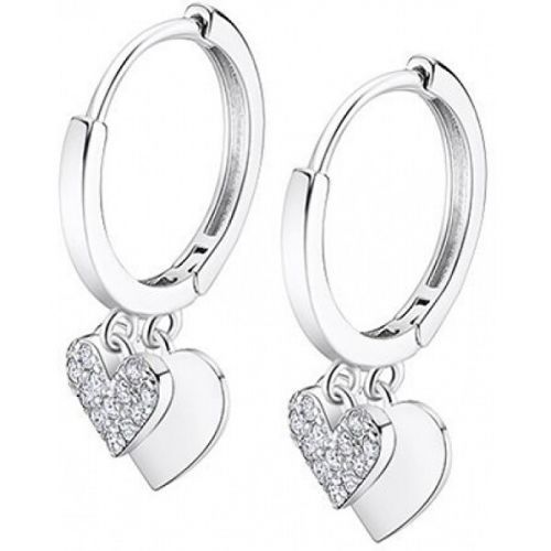 Lotus Silver Prekrásne strieborné náušnice kruhy s príveskami Trendy LP3274-4 / 1