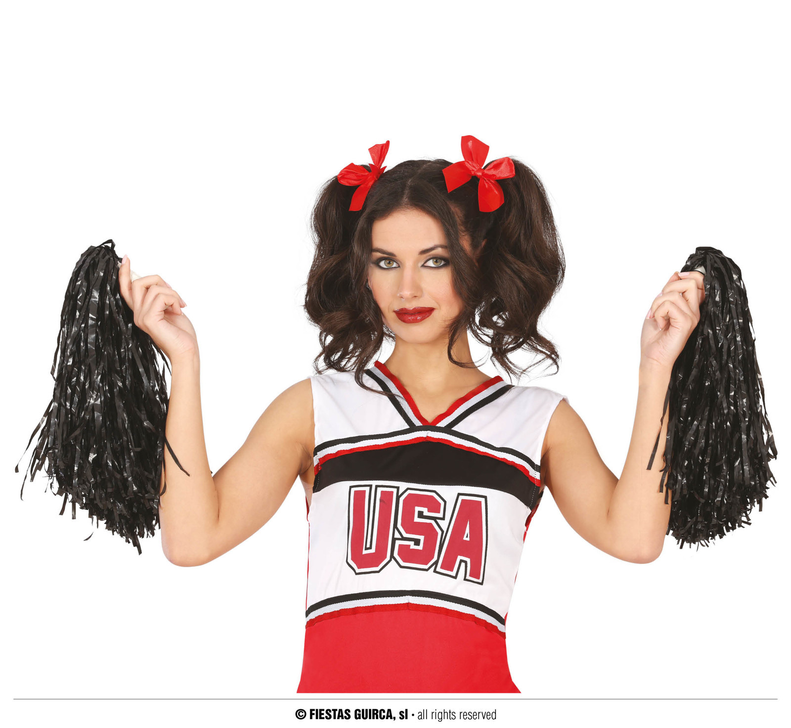 Guirca Čierne pompony 2 ks