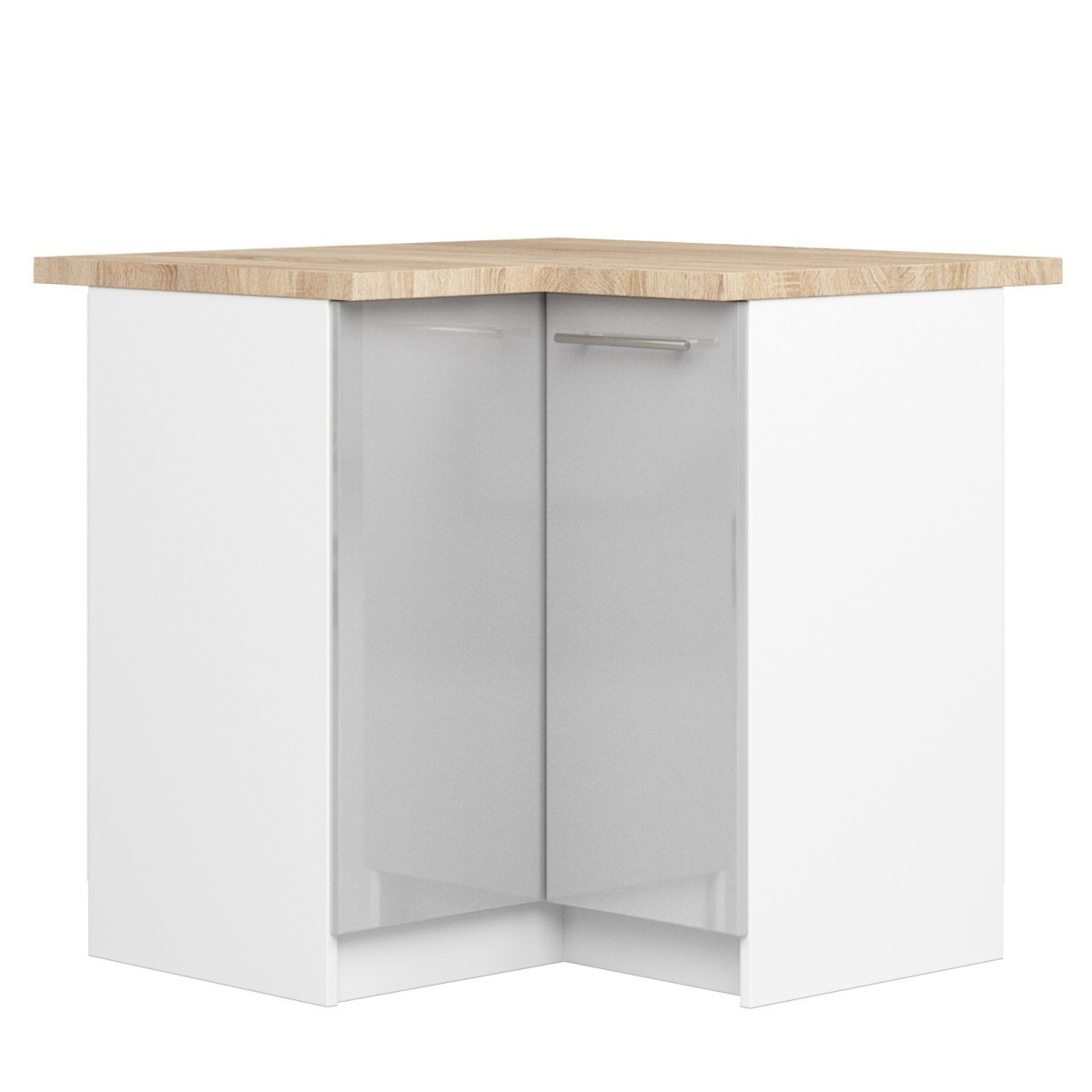 Kuchyňská rohová skříňka Olivie S 90 cm bílá/šedá