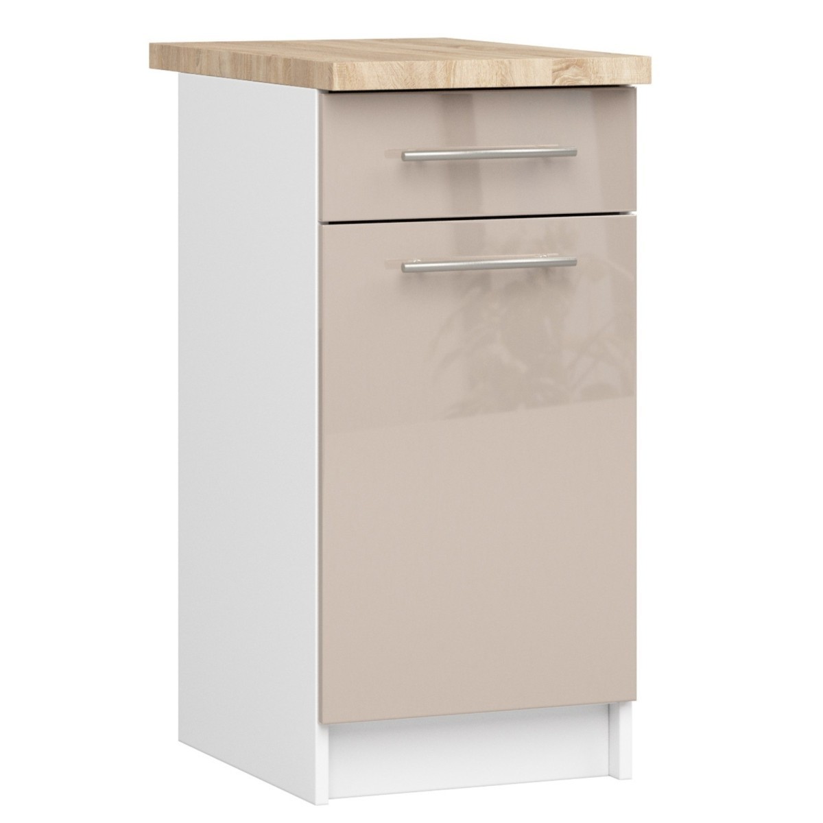 Kuchyňská skříňka Olivie S 40 cm 1D 1S bílá/cappuccino