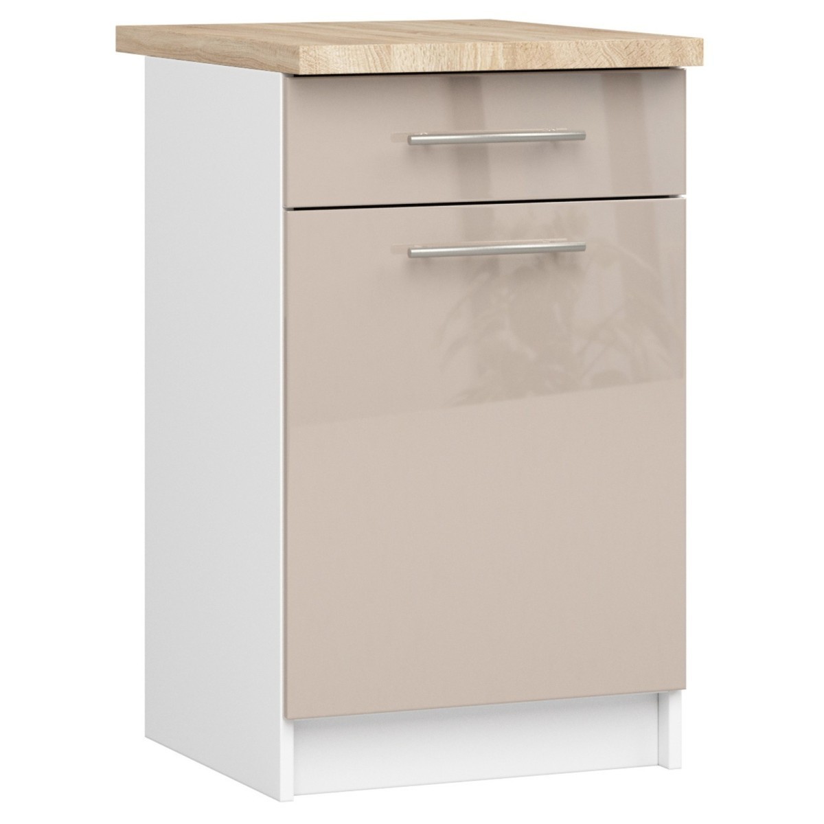 Kuchyňská skříňka Olivie S 50 cm 1D 1S bílá/cappuccino