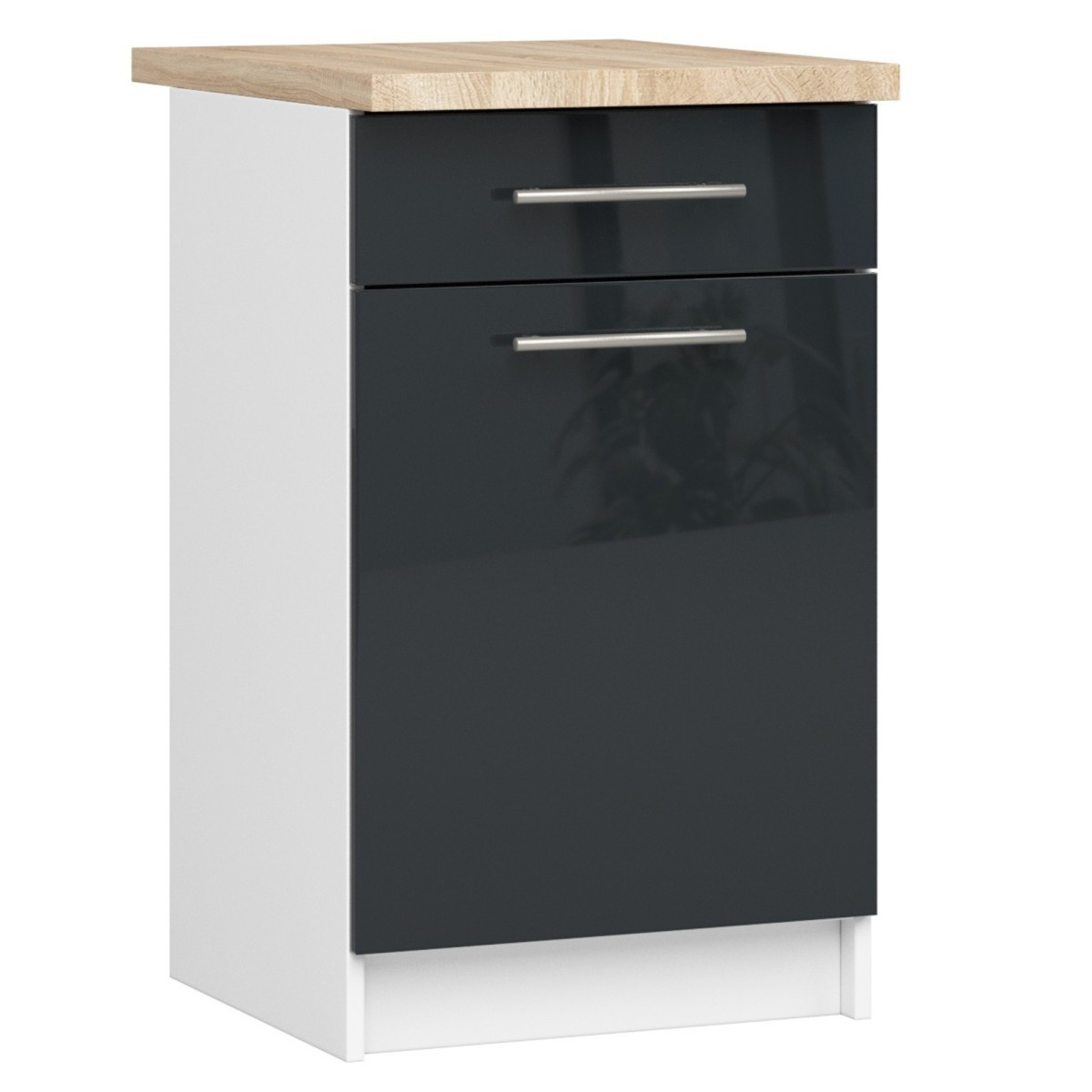 Kuchyňská skříňka Olivie S 50 cm 1D 1S bílá/grafit