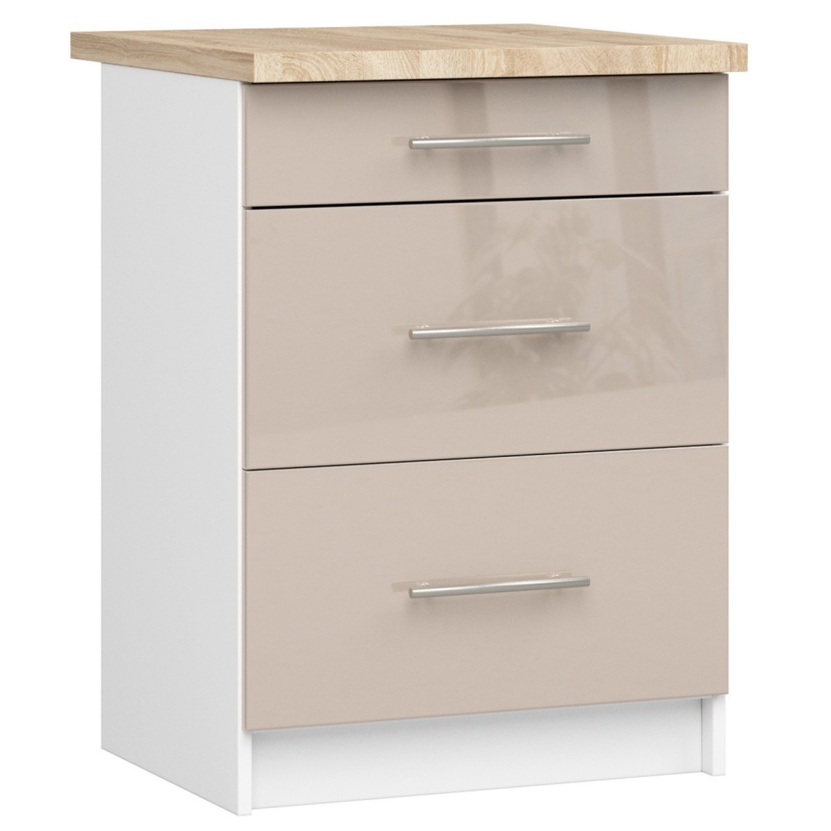 Kuchyňská skříňka Olivie S 60 cm 3S bílá/cappuccino