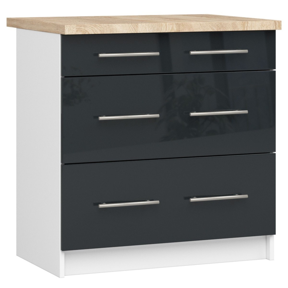 Kuchyňská skříňka Olivie S 80 cm 3S bílá/grafit