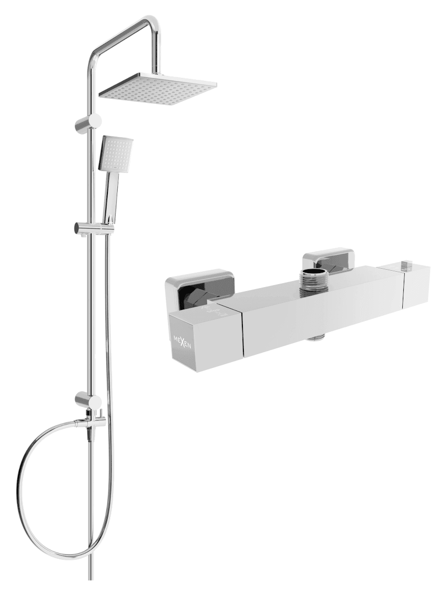 Sprchový set MEXEN Tord - termostatická sprchová baterie Cube chrom II