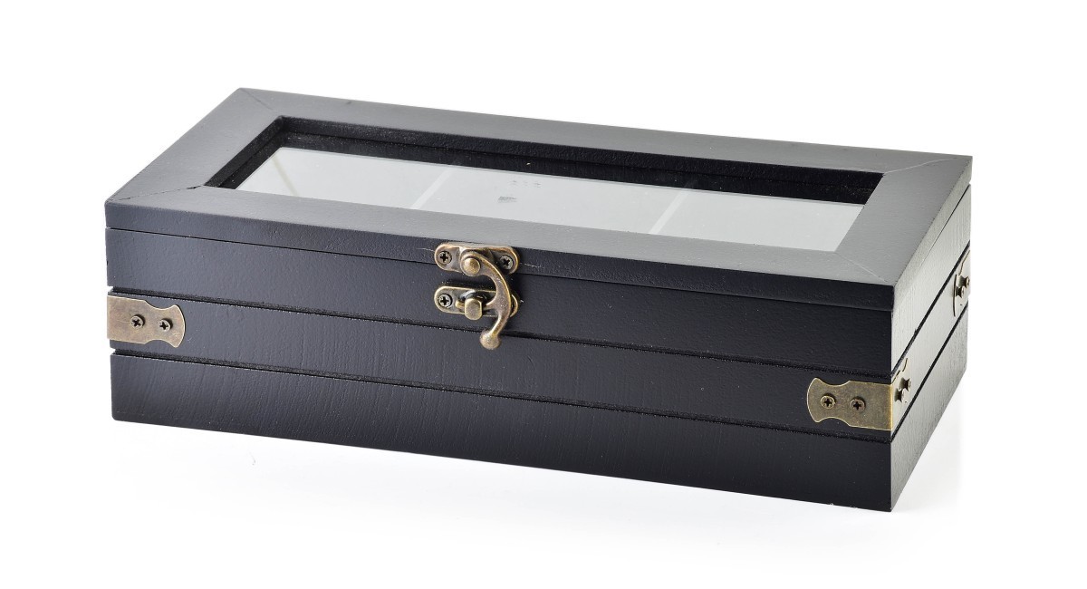 Úložný box na čaj Sadie s uzávěrem černý