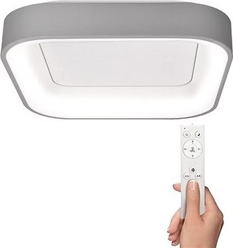 Solight LED, stropné svetlo štvorcové Treviso, 48 W, 2 880 lm, stmievacie, diaľkové ovládanie, sivé