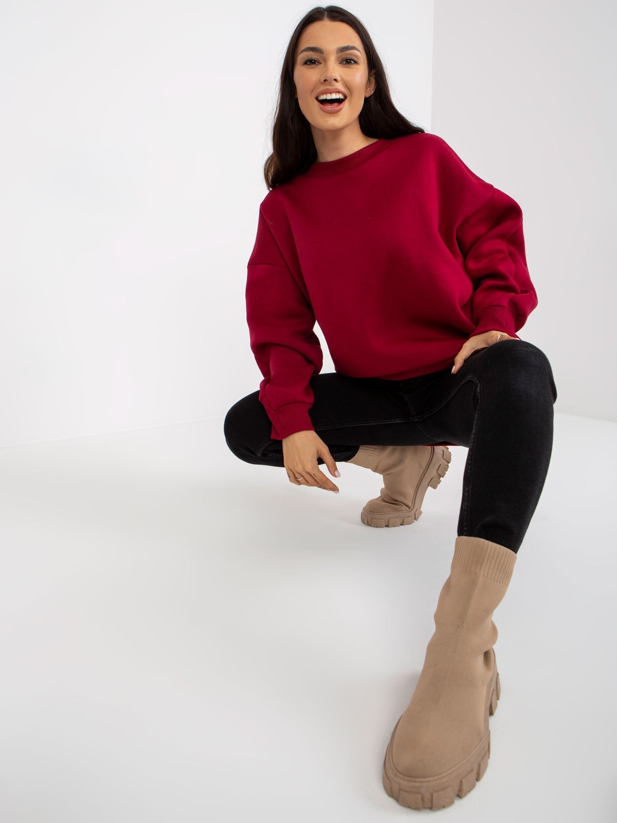 Basic chestnut oversize sweatshirt