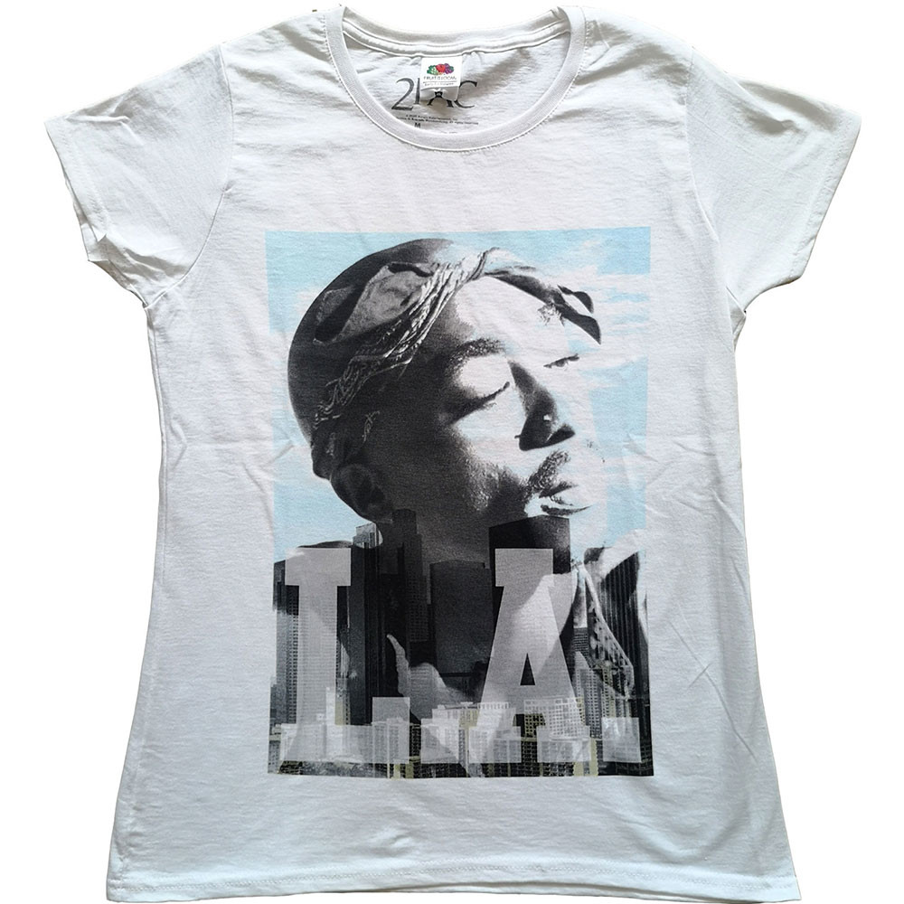 2Pac tričko LA Skyline Biela XXL